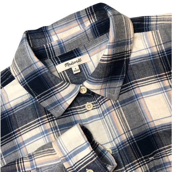Madewell Tops - Madewell Plaid Flannel Long-Sleeve Plaid Boxy Shirt